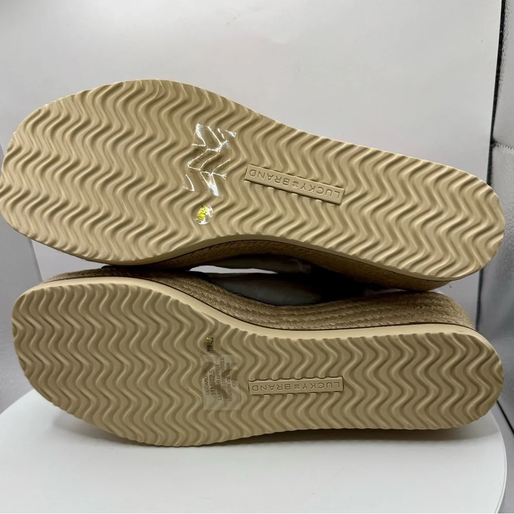 Lucky Brand LK-Carolie Platform Espadrille Sandals‎ Brown Nubuck Size 11